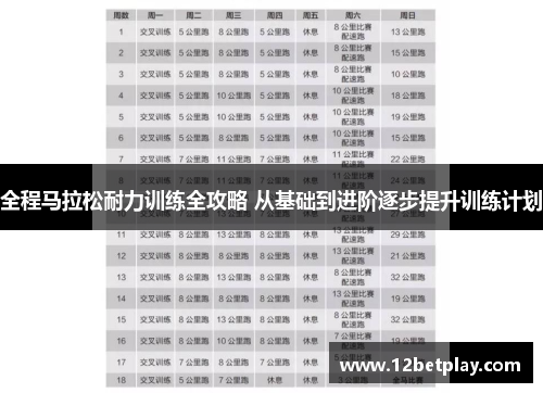 全程马拉松耐力训练全攻略 从基础到进阶逐步提升训练计划